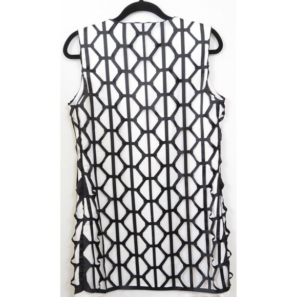 Umgee USA Women's MD Funky Geo Retro Go-Go 60s Sleeveless Mini Dress Tunic - Picture 3 of 7